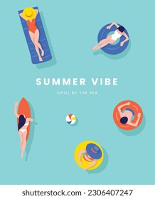 Summer Vibe beach Illustration vector