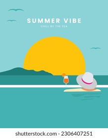 Summer Vibe beach Illustration vector