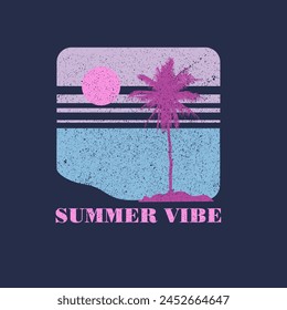 Summer Vibe nature sunset palm tree t shirt design