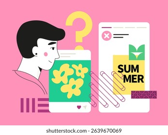 Summer vibe on the blog - social media screens templates illustration
