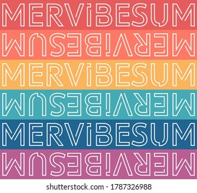 Summer vibe seamless vector pattern. Rainbow strips with white text abstract background