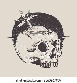 summer vibe with skull head 
