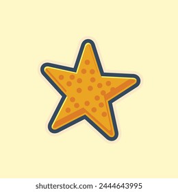 summer vibe starfish sticker vector