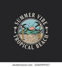 Summer Vibe Tropical Beach summer nature graphic print tee