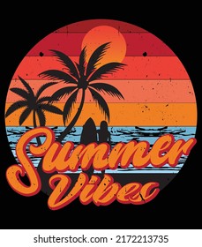 Summer vibe t-shirt design for men and women