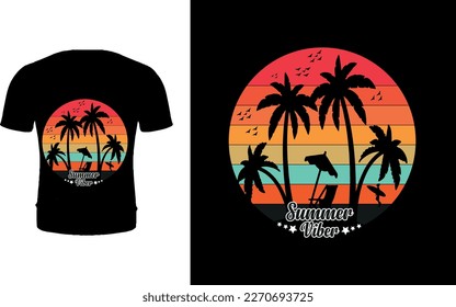 Summer viber T- Shirt Design.