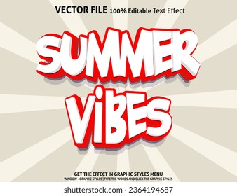Summer Vibes 3D editable text effect template