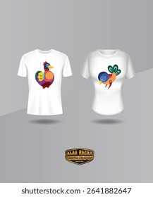 Summer vibes art T Shirt and birds culture colorful