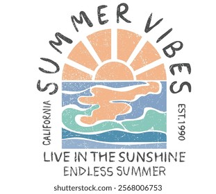 Summer vibes artwork. Sunshine paradise graphic print design. Enjoy beach life. Surf club design. Beach good vibes. Beach modern abstract art. Enjoy beach life.