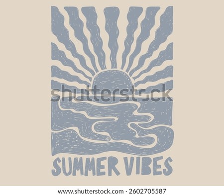 Summer vibes artwork. Sunshine Surf club artwork. Enjoy beach life. Surf club design.