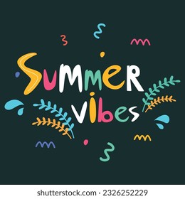 Summer Vibes Banner Icon Vector Design.