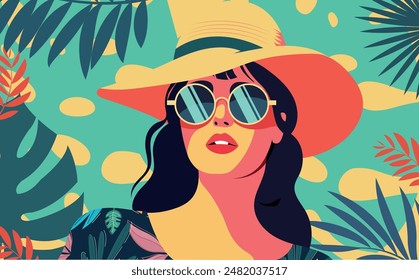 Summer vibes - beach - banner - tropical