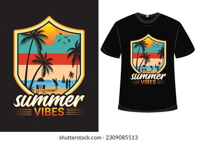 Summer Vibes, Summer Beach T-shirt Design