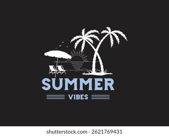 Summer vibes becach lover vector design eps