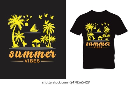 Summer vibes best t shirt design It's fun to walk on the beach in summer