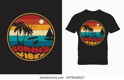 Summer vibes best t shirt design It's fun to walk on the beach in summer