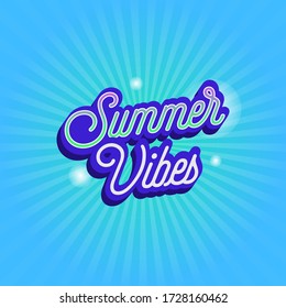 Summer Vibes Bubble White Background Design