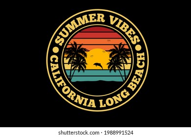 summer vibes california long beach silhouette design