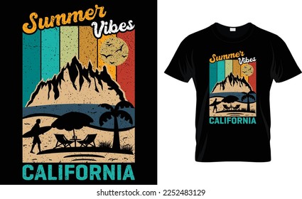 Summer Vibes California, T-Shirt Design.