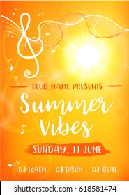 Summer vibes card. Vector illustration