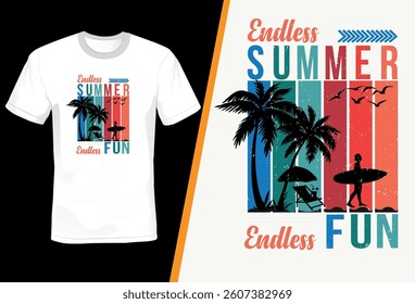 Summer Vibes Collection: Trendy Beach, Surfing, Sunset and Ocean-Inspired T-Shirt Designs for Endless Sunshine Days