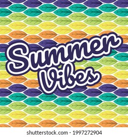 Summer vibes color full pattern leaf vector illustration abstract bacground