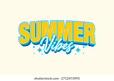 Summer Vibes creative typography. design lettering in color combinations
