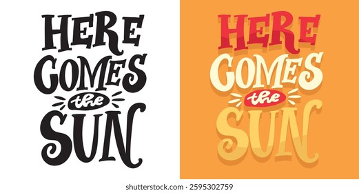 Summer vibes. Cute hand drawn doodle lettering quote. Lettering for t-shirt design, mug print, bag print, clothes fashion. 100% hand drawn vector image.