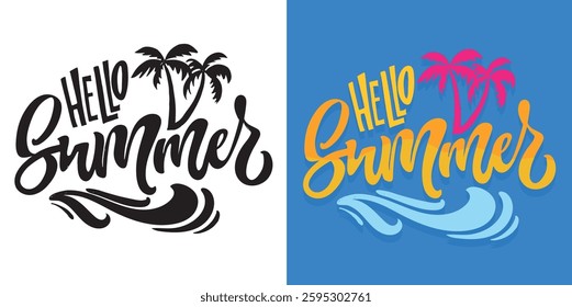 Summer vibes. Cute hand drawn doodle lettering quote. Lettering for t-shirt design, mug print, bag print, clothes fashion. 100% hand drawn vector image.