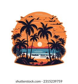 Summer vibes design sun palms