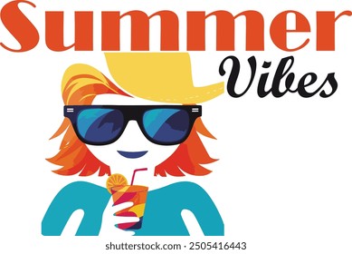 Summer vibes with drinks vector style design