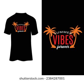 Summer vibes forever vector tshirt design for sale