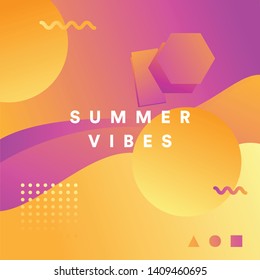 summer vibes gradient poster backgorund illustration