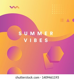 summer vibes gradient poster background illustration