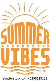 Summer vibes greeting , Summer vibes on white background vector image