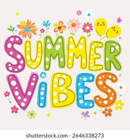 Summer Vibes Groovy Vector Design