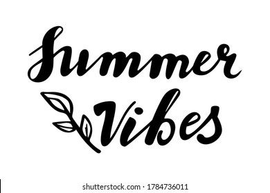 Vector de letras de mano de las vibraciones de verano
