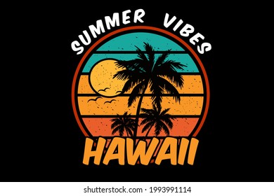 summer vibes hawaii silhouette design