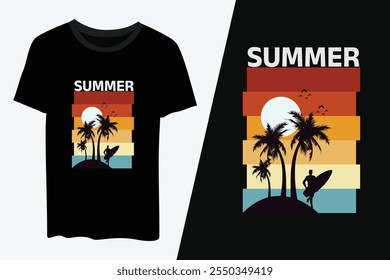 Summer Vibes Holiday t-shirt, Surfing, Sea Beach t-shirt Premium Vector design