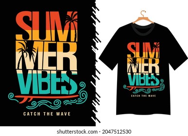 Summer vibes illustration for t shirt design