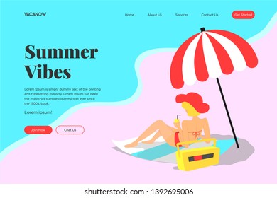 Summer Vibes Landing Page UI Design