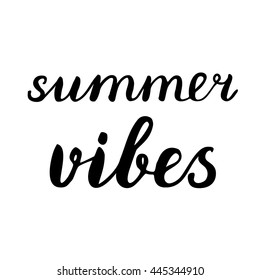 Summer vibes lettering. Brush hand lettering. Great for beach tote bags, swimwear, holiday clothes, posters, and more.