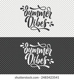 summer vibes lettering clipart element design