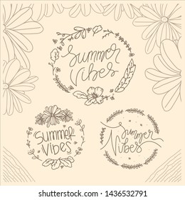 Summer Vibes Lettering Label Emblem