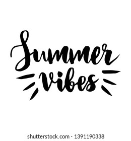 Summer Vibes lettering.Template for T-shirt, greeting card, prints and posters