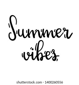Summer Vibes lettering.Template for T-shirt, greeting card, prints and posters