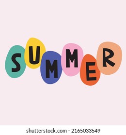 Summer vibes letters in circles lettering