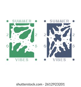 Summer vibes logo. Summer doodle logo illustration.