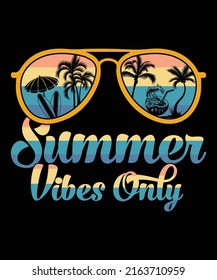 Summer vibes only t-shirt design | | Vintage t-shirt design