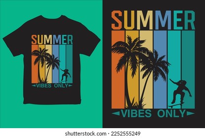 summer vibes only t-shirt design vector